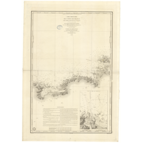 Reproduction carte marine ancienne Shom - 966 - BATZ (île), pONTUSVAL - FRANCE (Côte Nord) - Atlantique,MANCHE - (1842
