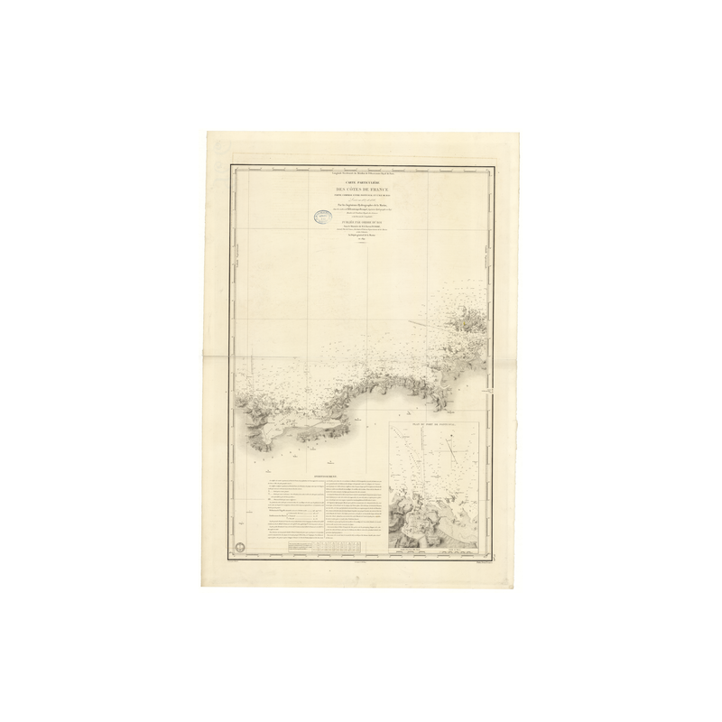 Reproduction carte marine ancienne Shom - 966 - BATZ (île), pONTUSVAL - FRANCE (Côte Nord) - Atlantique,MANCHE - (1842