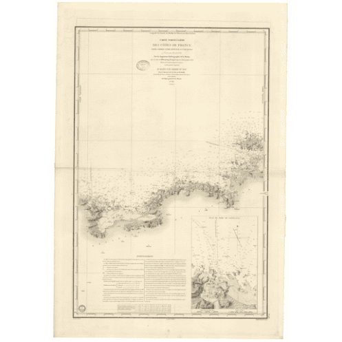 Reproduction carte marine ancienne - 966 - BATZ (île), PONTUSVAL - FRANCE (Côte Nord) - ATLANTIQUE, MANCHE - (1842 - 1989) Reproduction carte marine ancienne - 966 - BATZ (île), PONTUSVAL - FRANCE (Côte Nord) - ATLANTIQUE, MANCHE - (1842 - 1989)