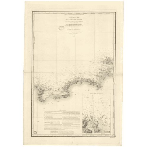 Carte marine ancienne - 966 - BATZ (île), PONTUSVAL - FRANCE (Côte Nord) - ATLANTIQUE, MANCHE - (1842 - 1989)