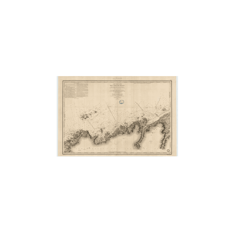 Reproduction of old nautical chart - 967 - HEAUX DE BREHAT, GRANDE (île) - FRANCE (Côte Nord) - ATLANTIQUE, MANCHE - (1842 - 199