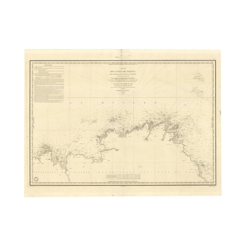 Reproduction carte marine ancienne Shom - 970 - BREHAT (île), BATZ (île) - FRANCE (Côte Nord) - Atlantique,MANCHE - (