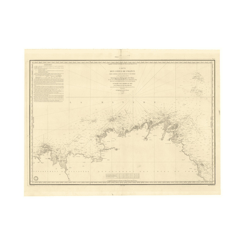 Reproduction carte marine ancienne Shom - 970 - BREHAT (île), BATZ (île) - FRANCE (Côte Nord) - Atlantique,MANCHE - (