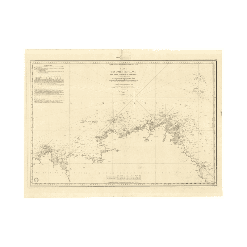 Reproduction carte marine ancienne - 970 - BREHAT (île), BATZ (île) - FRANCE (Côte Nord) - ATLANTIQUE, MANCHE - (1843 - 1985)