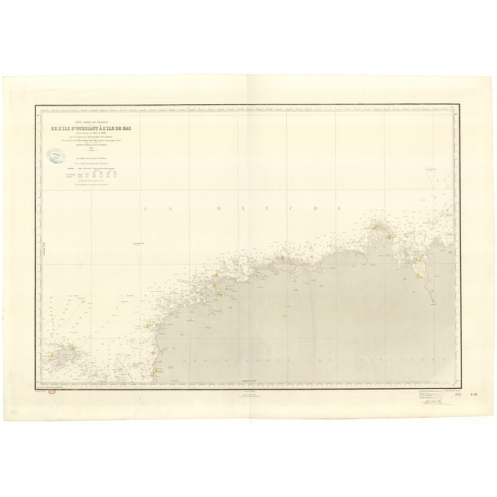 Reproduction of old nautical chart - 971 - BATZ (île), OUESSANT (île) - FRANCE (Côte Nord) - ATLANTIQUE, MANCHE - (1843 - 1953)
