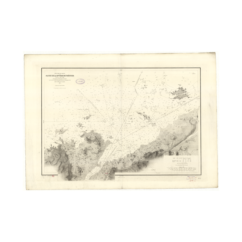 Reproduction carte marine ancienne Shom - 972 - TREGUIER (Rivière) - FRANCE (Côte Nord) - Atlantique,MANCHE - (1843 -