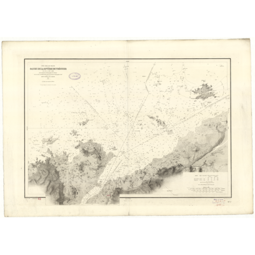 Reproduction carte marine ancienne Shom - 972 - TREGUIER (Rivière) - FRANCE (Côte Nord) - Atlantique,MANCHE - (1843 -