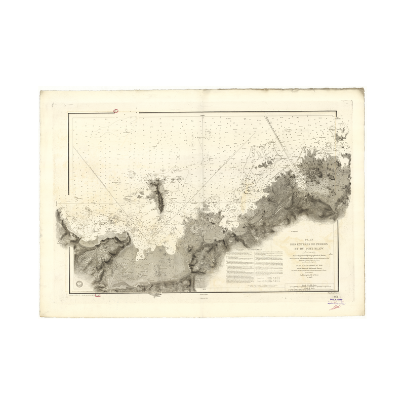 Reproduction carte marine ancienne - 974 - PORT BLANC, PERROS (Anse) - FRANCE (Côte Nord) - ATLANTIQUE, MANCHE - (1843 - 1995)
