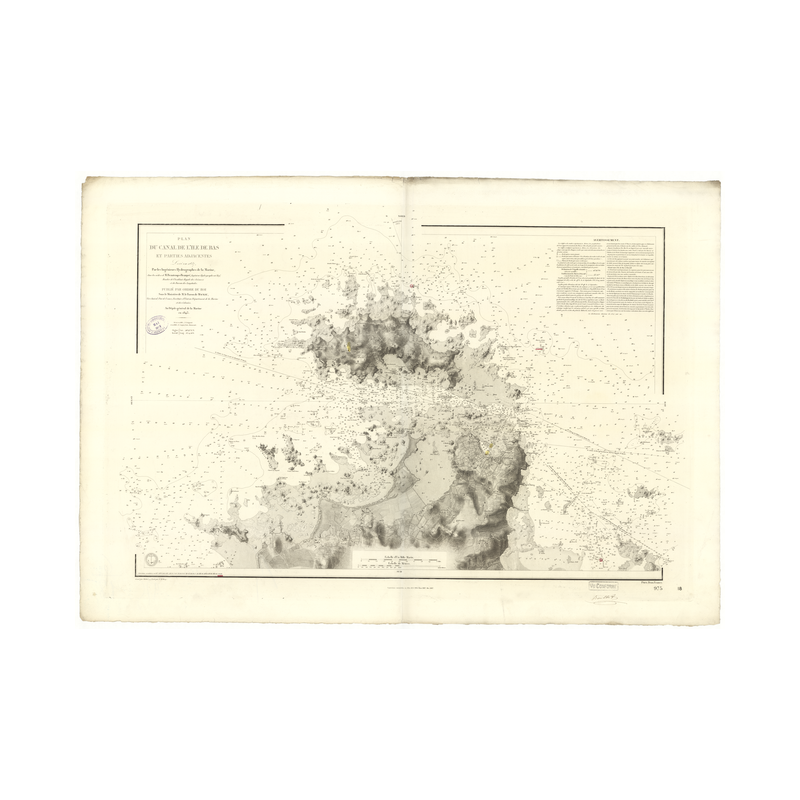 Reproduction carte marine ancienne Shom - 975 - BATZ (île - Abords) - FRANCE (Côte Nord) - Atlantique,MANCHE - (1843 -