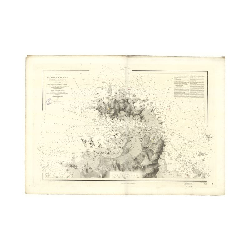 Reproduction carte marine ancienne - 975 - BATZ (île - Abords) - FRANCE (Côte Nord) - ATLANTIQUE, MANCHE - (1843 - 1942)
