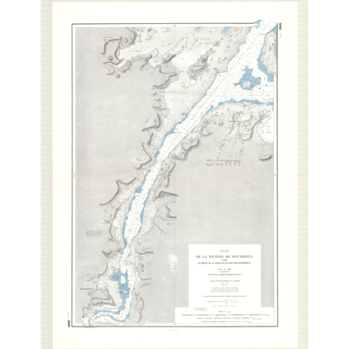 Reproduction of old nautical chart - 2845 - PONTRIEUX (Rivière), CROIX (Phare), LEZARDRIEUX - FRANCE (Côte Nord) - MANCHE - (187