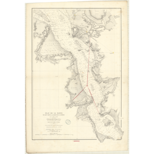 Reproduction carte marine ancienne - 2870 - RANCE (Cours), SAINT-SERVAN (Port), SAINT SERVAN, LANDRAIE (Pointe) - FRANCE (Côte N