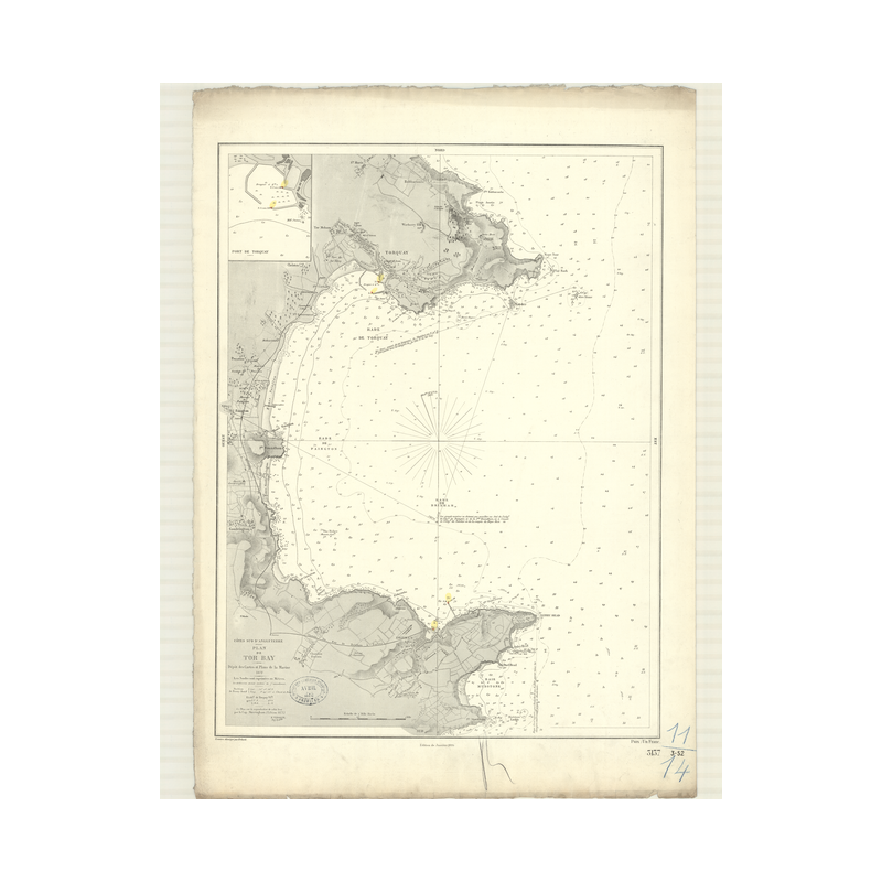 Reproduction carte marine ancienne - 3137 - TOR BAY - ANGLETERRE (Côte Sud) - ATLANTIQUE, MANCHE - (1872 - 1910)