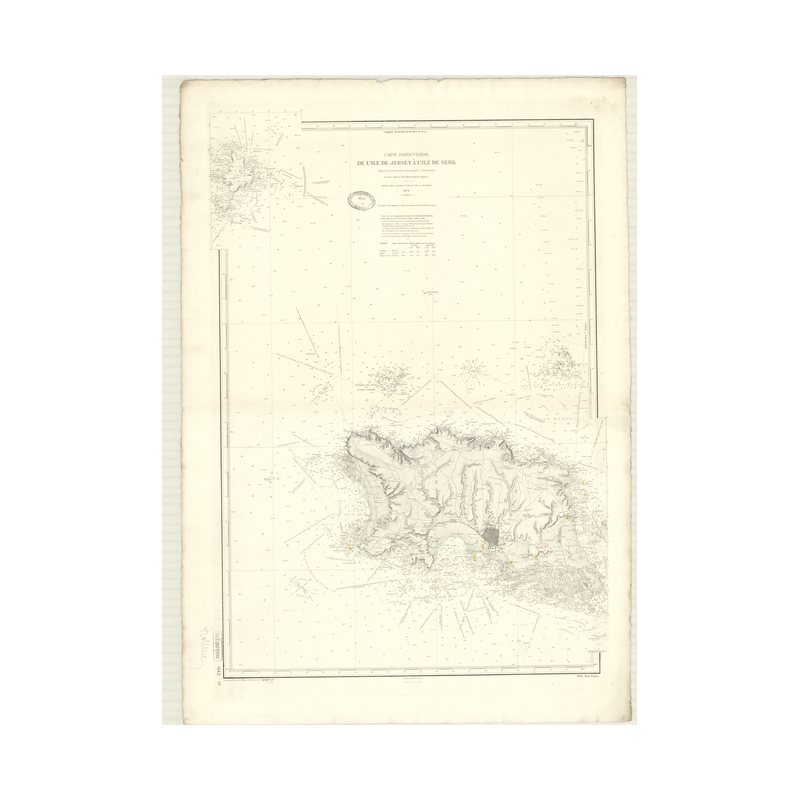 Reproduction carte marine ancienne - 3142 - JERSEY (île), SERK (île) - ATLANTIQUE, MANCHE - (1872 - ?)