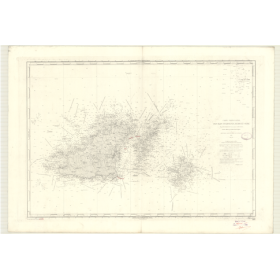 Reproduction carte marine ancienne Shom - 3155 - GUERNESEY (île), HERM (île), SERK (île) - Atlantique,MANCHE - (1872