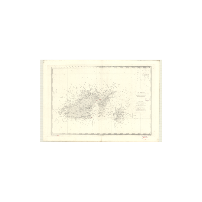 Reproduction carte marine ancienne - 3155 - GUERNESEY (île), HERM (île), SERK (île) - ATLANTIQUE, MANCHE - (1872 - ?)