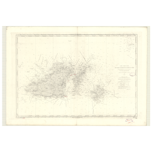 Reproduction carte marine ancienne Shom - 3155 - GUERNESEY (île), HERM (île), SERK (île) - Atlantique,MANCHE - (1872