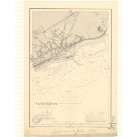 Carte marine ancienne - 3313 - PAS DE CALAIS, FOLKESTONE (Port) - ANGLETERRE (Côte Sud) - ATLANTIQUE, MANCHE - (1874 - 1902)