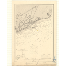 Reproduction carte marine ancienne - 3313 - PAS DE CALAIS, FOLKESTONE (Port) - ANGLETERRE (Côte Sud) - ATLANTIQUE, MANCHE - (187