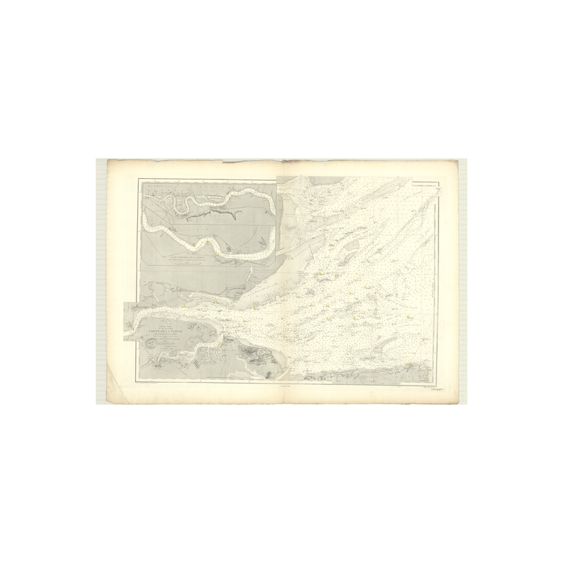 Carte marine ancienne - 3401 - TAMISE (Cours), NORTHFORELAND, LONDRES - ANGLETERRE (Côte Est) - ATLANTIQUE, NORD (Mer) - (1874 -