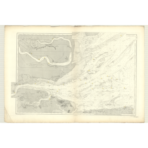 Carte marine ancienne - 3401 - TAMISE (Cours), NORTHFORELAND, LONDRES - ANGLETERRE (Côte Est) - ATLANTIQUE, NORD (Mer) - (1874 -