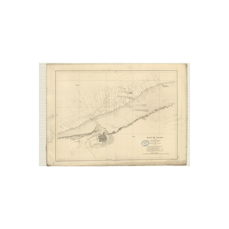 Reproduction carte marine ancienne - 3488 - PAS DE CALAIS, CALAIS (Rade) - FRANCE (Côte Nord) - ATLANTIQUE, NORD (Mer), MANCHE -