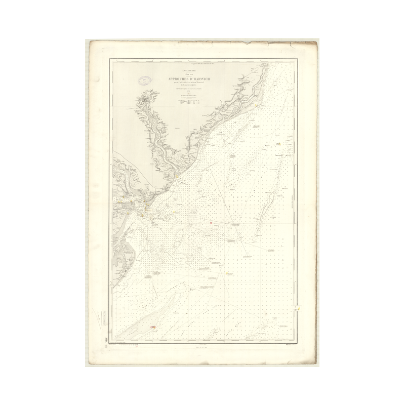 Reproduction carte marine ancienne - 3619 - HARWICH (Abords) - ANGLETERRE (Côte Est) - ATLANTIQUE, NORD (Mer) - (1878 - 1914)