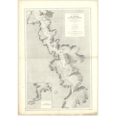 Reproduction carte marine ancienne Shom - 4233 - RANCE (Cours), SAINT SERVAN, CHATELIER - FRANCE (Côte Nord) - ATLANTIQ
