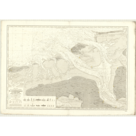Reproduction carte marine ancienne Shom - 5031 - EMS (Embouchure), SCHIERMONNIKOOG, JUIST (île) - HOLLANDE,Allemagne -