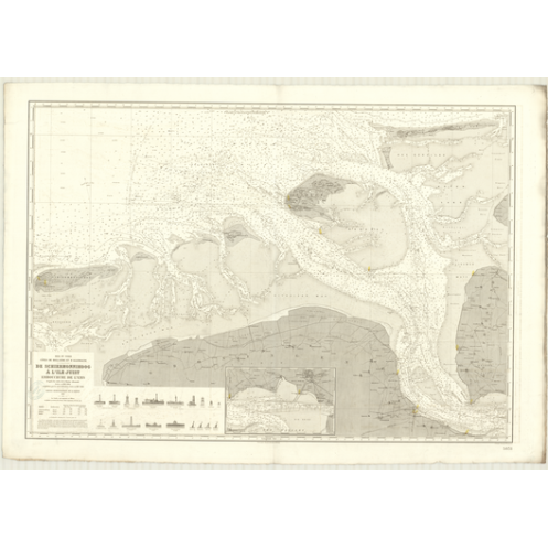 Carte marine ancienne - 5031 - EMS (Embouchure), SCHIERMONNIKOOG, JUIST (île) - HOLLANDE, ALLEMAGNE - ATLANTIQUE, NORD (Mer) - (