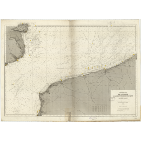 Carte marine ancienne - 5094 - PAS DE CALAIS, NIEUPORT, BOULOGNE - ANGLETERRE (Côte Sud-Est), FRANCE (Côte Nord), BELGIQUE - ATL