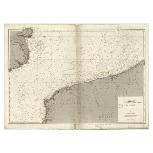 Carte marine ancienne - 5094 - PAS DE CALAIS, NIEUPORT, BOULOGNE - ANGLETERRE (Côte Sud-Est), FRANCE (Côte Nord), BELGIQUE - ATL