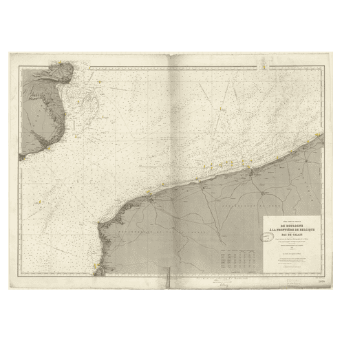 Carte marine ancienne - 5094 - PAS DE CALAIS, NIEUPORT, BOULOGNE - ANGLETERRE (Côte Sud-Est), FRANCE (Côte Nord), BELGIQUE - ATL