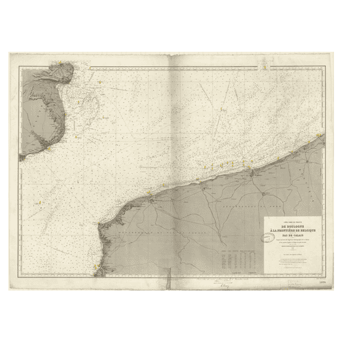 Reproduction carte marine ancienne - 5094 - PAS DE CALAIS, NIEUPORT, BOULOGNE - ANGLETERRE (Côte Sud-Est), FRANCE (Côte Nord), B