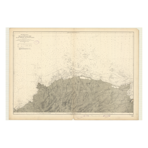 Reproduction of old nautical chart - 5609 - HEU (Pointe), BARFLEUR (Pointe) - FRANCE (Côte Nord) - ATLANTIQUE, MANCHE - (1923 -