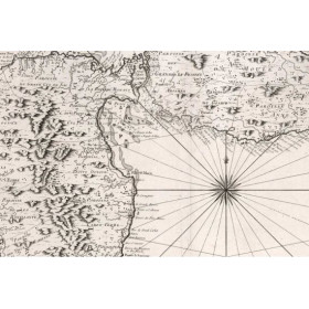 Reproduction carte marine ancienne de la Guadeloupe en 1759