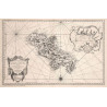 Reproduction of old nautical chart of Martinique in 1750