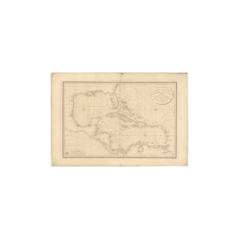 Reproduction carte marine ancienne - 344 - ATLANTIQUE, MEXIQUE (Golfe), ANTILLES (Mer) - (1807 - 1837)
