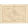 Reproduction carte marine ancienne Shom - 344 - Atlantique,MEXIQUE (Golfe),ANTILLES (Mer) - (1807 - 1837)