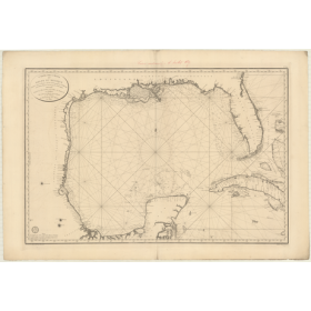 Reproduction carte marine ancienne Shom - 345 - Atlantique,MEXIQUE (Golfe) - (1800 - 1837)