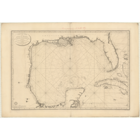 Reproduction carte marine ancienne - 345 - ATLANTIQUE, MEXIQUE (Golfe) - (1800 - 1837)