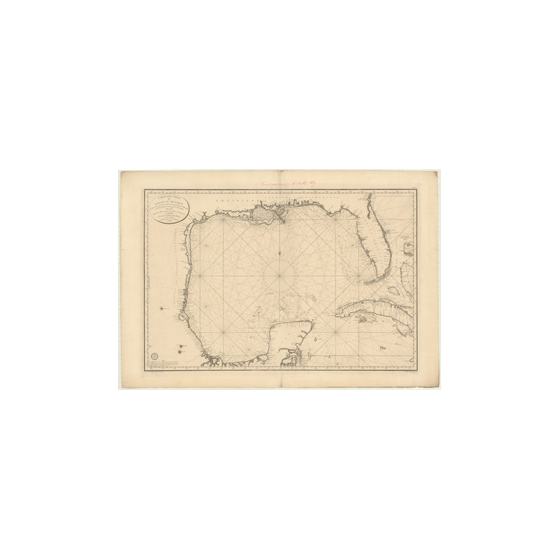 Reproduction carte marine ancienne Shom - 345 - Atlantique,MEXIQUE (Golfe) - (1800 - 1837)