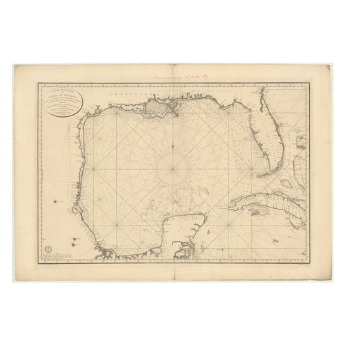 Reproduction carte marine ancienne Shom - 345 - Atlantique,MEXIQUE (Golfe) - (1800 - 1837)