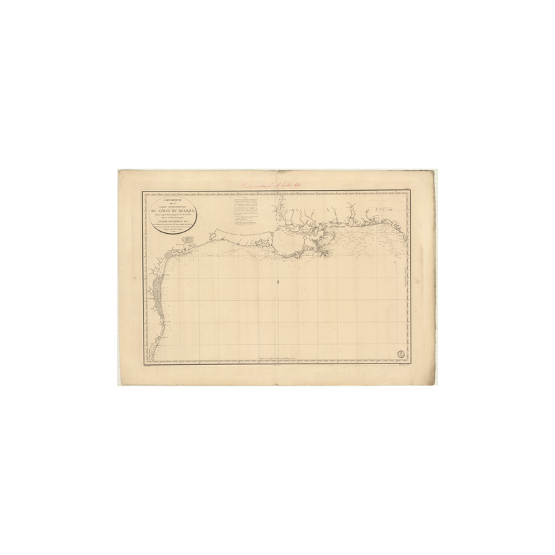 Reproduction carte marine ancienne Shom - 346 - SAINT, BLAS (Cap), LAGUNA MADRE - Atlantique,MEXIQUE (Golfe) - (1826 - 1