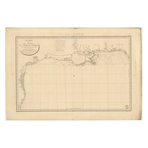 Reproduction carte marine ancienne Shom - 346 - SAINT, BLAS (Cap), LAGUNA MADRE - Atlantique,MEXIQUE (Golfe) - (1826 - 1