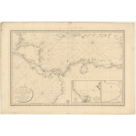 Reproduction carte marine ancienne Shom - 348 - TERRE FERME, HONDURAS (Golfe), TRINITE (île) - Atlantique,ANTILLES (Mer