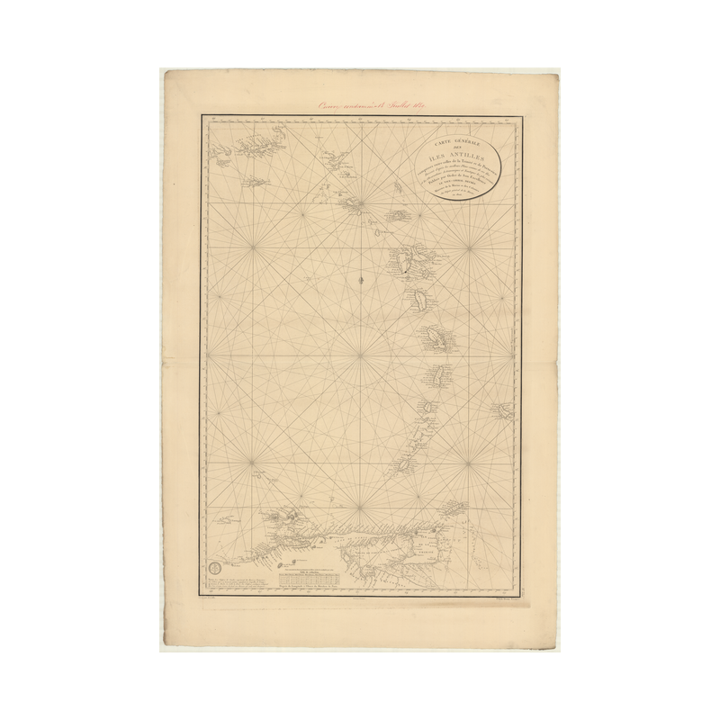 Reproduction carte marine ancienne - 350 - ANTILLES, PORTO, RICO (île), TRINITE (île) - ATLANTIQUE - (1806 - 1837)
