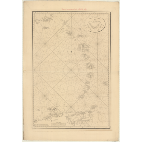 Carte marine ancienne - 350 - ANTILLES, PORTO, RICO (île), TRINITE (île) - ATLANTIQUE - (1806 - 1837)