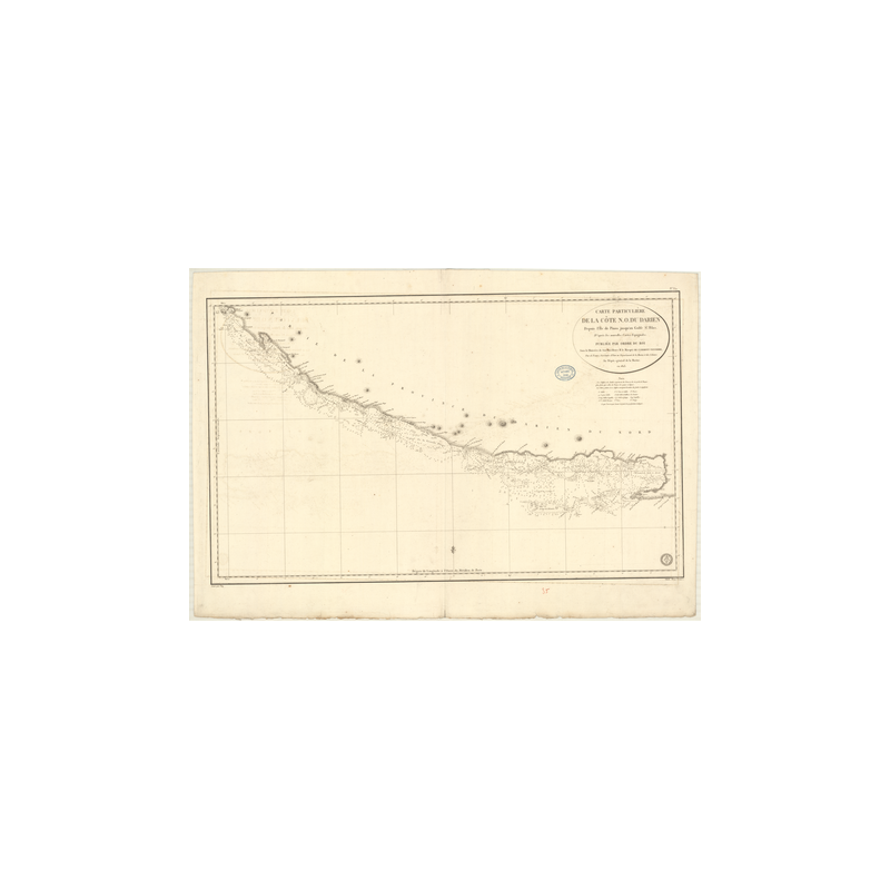 Reproduction carte marine ancienne Shom - 352 - d'RIEN (Côte Nord-Ouest), SAINT, BLAS (Golfe), pINOS (île), pINOS (îl