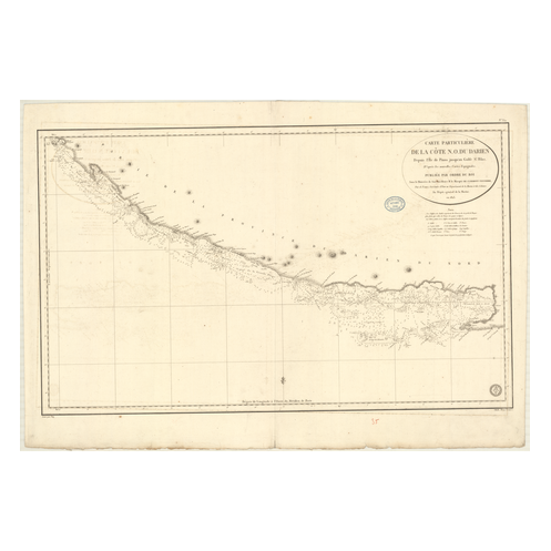 Reproduction carte marine ancienne Shom - 352 - d'RIEN (Côte Nord-Ouest), SAINT, BLAS (Golfe), pINOS (île), pINOS (îl